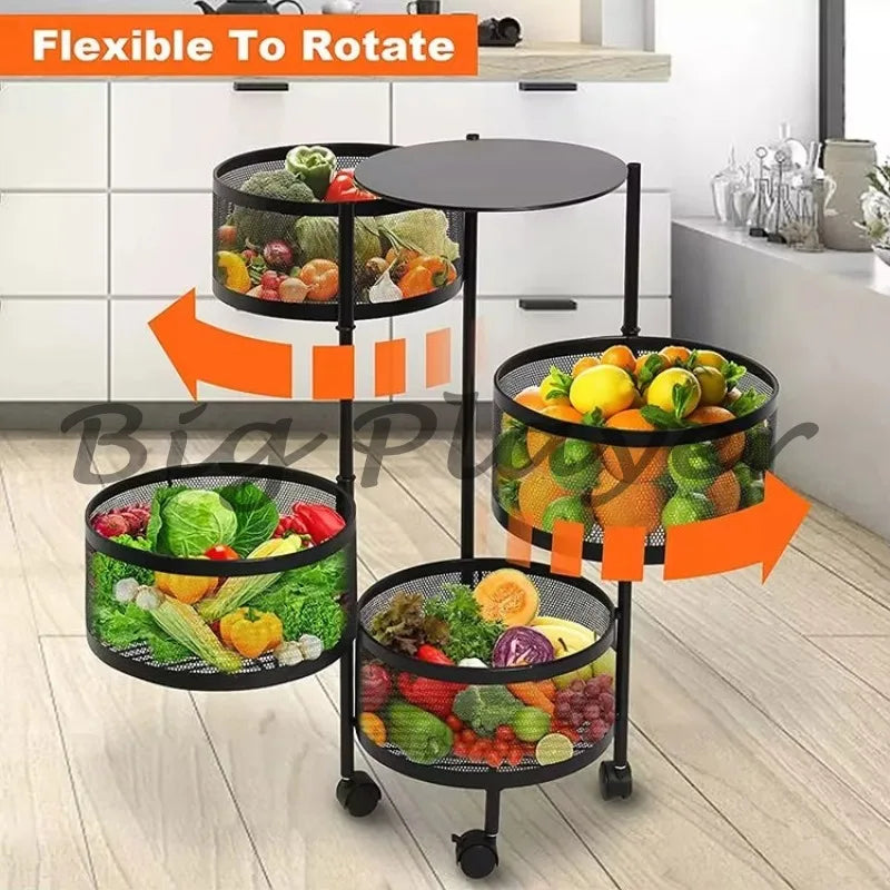 Kitchen Cast Iron Multi-Layer Storage Rack Kitchen Storage Vegetable Rack Storage Rack