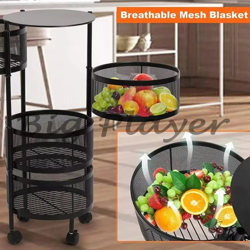 Kitchen Cast Iron Multi-Layer Storage Rack Kitchen Storage Vegetable Rack Storage Rack